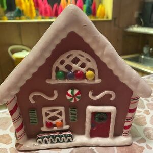 Vintage gingerbread house candle